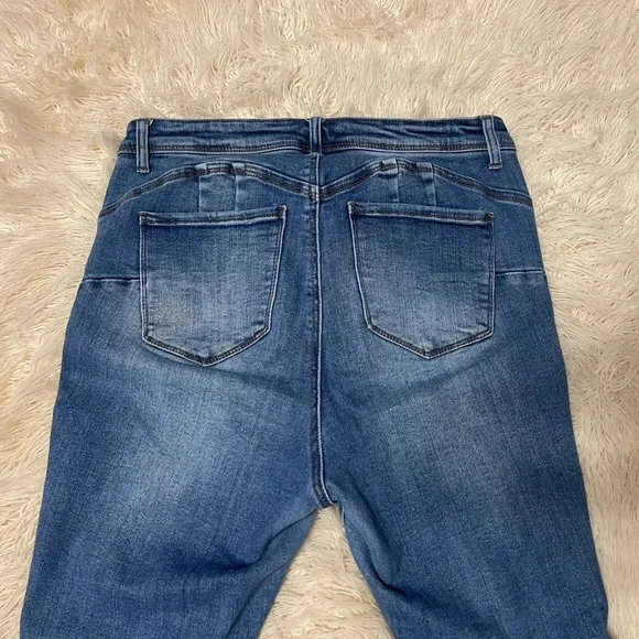 Wax Ripped Blue Skinny Jeans - Picture 7 of 7